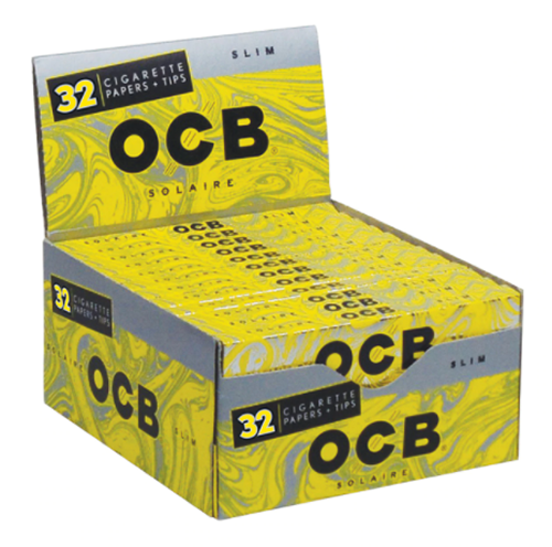 OCB Solaire King Size Slim Rolling Papers *Display of 24 Booklets*