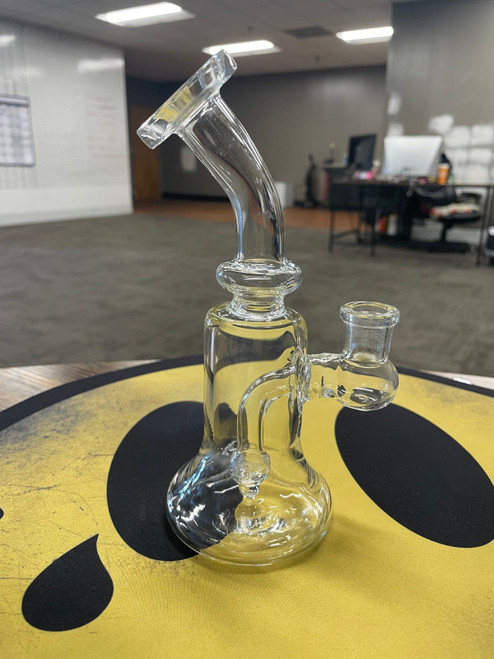 Glass Bent Neck Water Pipe W/ Perc | 8IN. | Assorted Colors [1BM040]