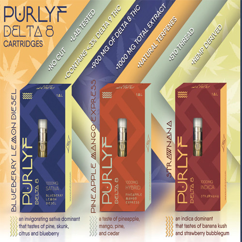 Purlyf 1000mg Delta 8 1g Cartridge *Sold as Singles*