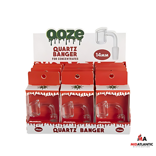 Ooze 14mm Male Bangers Display of 12 - Quartz Bangers