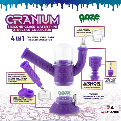 Ooze Cranium 4-in-1 Water Pipe & Nectar Collector Kit
