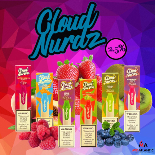 Cloud Nurdz 3500 Puffs 10mL Disposables *Display of 10*