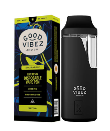 Good Vibez Live Resin HHC + HHC-O + Delta 8 2g Disposables *Display Of 5*