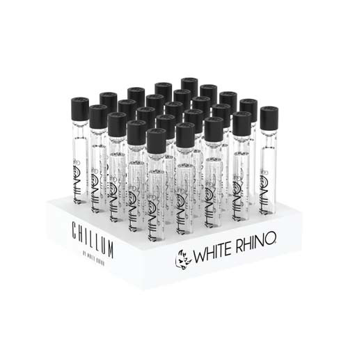 White Rhino Pyrex Dab Straw with Silicone Cap *25 Count Display*
