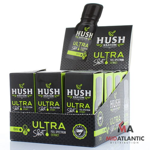 Hush Ultra Lime Kratom Extract 10mL Shots *Display of 12*