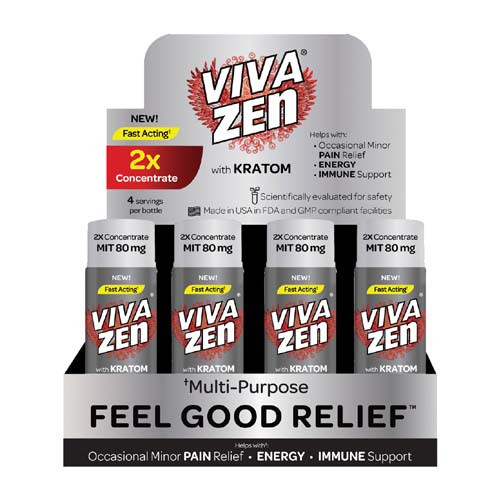 VIVAZEN C80 Ultimate Silver Kratom 15mL Extract Shot *Display of 12*