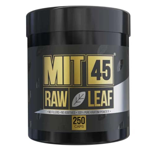 MIT45 Raw Leaf Kratom Capsules *250 Count Jar*
