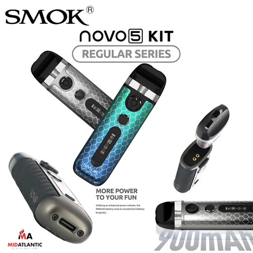 Smok Novo 5 30w Pod System 900mAh Kit w/ 2 Refillable 2mL Replacement Pods Smok Novo 5 30w Pod System 900mAh Kit w/ 2 Refillable 2mL Replacement Pods