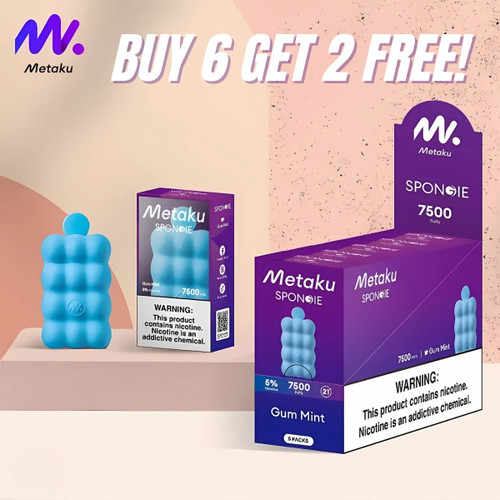 Metaku Spongie 7500 Puffs 50mg 12mL Disposables *Display of 5* (BUY 6 GET 2 FREE!!) 