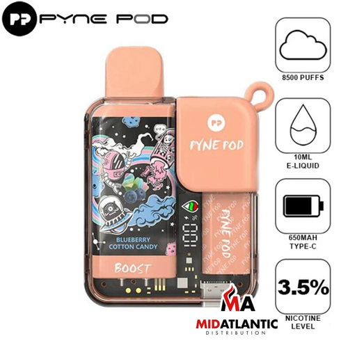 Pyne Pod Boost 8500 Puffs 50mg 10mL Disposables *Display of 5* Pyne Pod Boost 8500 Puffs 50mg 10mL Disposables *Display of 5*
