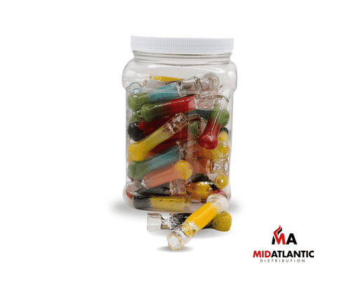 Dual Color Design Glass Chillums, standing at a perfect 3 inches in length.