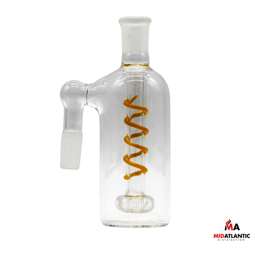 Spiral Downstem Design 14mm Male 90 Degree Ash Catcher [ACH-019] - Yellow