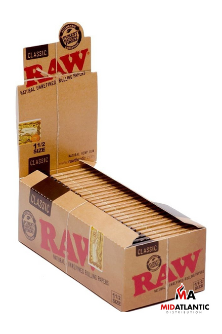 Raw Natural 1 1/2 Rolling Papers (33 Leaves per Booklet) *Display of 25*