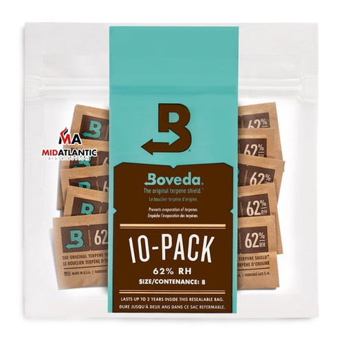 Boveda 2 Way Humidity Control RH 62% (Size 8) Pouches Pack of 10