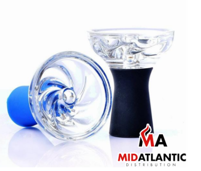 Zebra Glass & Silicone Spiral Hookah Bowl *Sold As Singles*