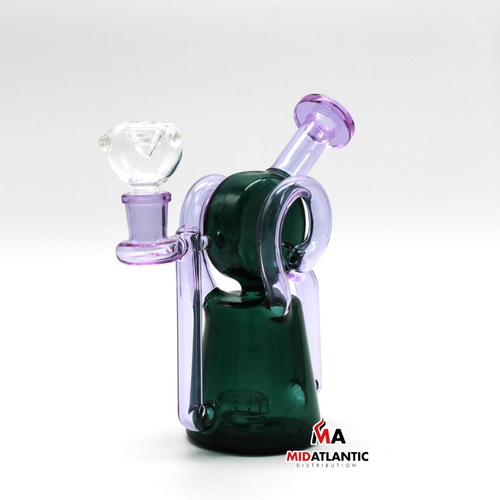 Duo Color Recycler 280g Glass 6.75in. Waterpipe [WCG20-0051] *Sold As Singles*