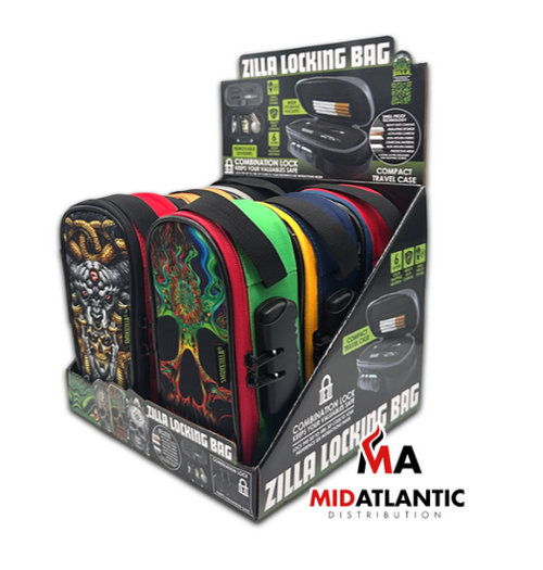 SmokeZilla Zilla Locking Bags (Assorted Graphic Designs) [Model# 23823] *Display of 6*