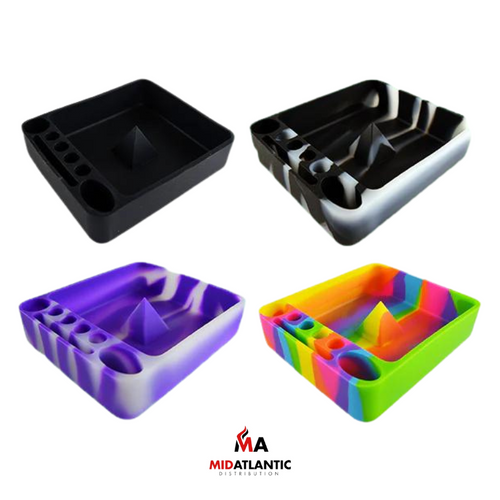 SmokeZilla Silicone Pyramid Ashtrays (Assorted Colors) [Model# 40957] *Display of 6*