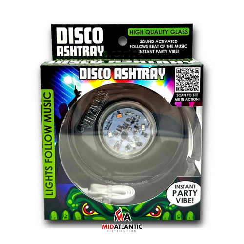 SmokeZilla Disco Glass Ashtrays [Model#23743] *Display of 6*