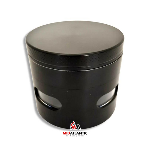 SmokeZilla 63mm Black Metal Window 4-Part Grinder [Model#22351] *Display of 6*