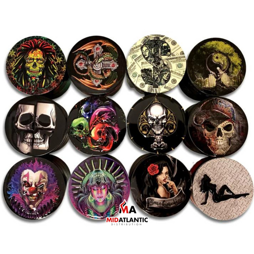 SmokeZilla 3D Magnetic Graphic 3-Part Grinder (Assorted Designs) [Model# 22923] *Display of 12*