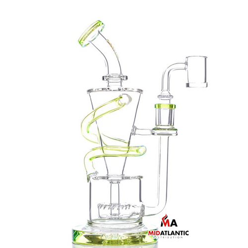 MK100 Twister Recycler 10in. Rig [Model# MK136] *Sold As Singles* - Lime