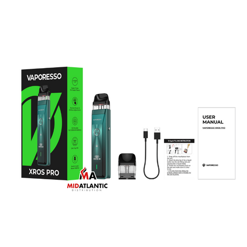 Vaporesso XROS Pro 1200mAh Pod System w/ 2x Refillable 3mL Replacement Pods - Packing List Vaporesso XROS Pro 1200mAh Pod System w/ 2x Refillable 3mL Replacement Pods - Packing List