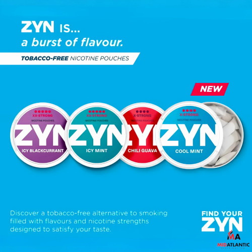 ZYN Nicotine Pouches (15 Pouches Per Can) *Display of 5 Cans*