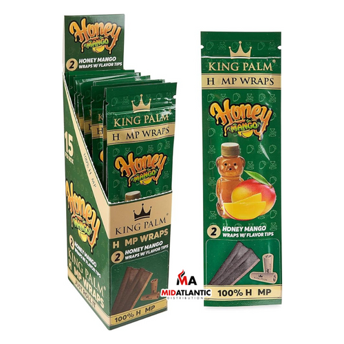 King Palm Hemp Wraps w/ Flavored Tips (2x Wraps Per Pack) *Display of 15*