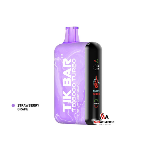 TIK Bar TB18000 Turbo 18K Puff 50mg 18mL Disposables *Display of 5* - Strawberry Grape