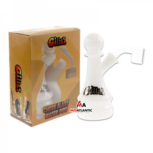 Gliizy 6in. Mini Chess Glass Dab Rig - Jade White