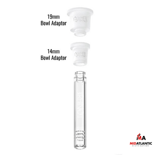 White Rhino Hybrid Downstems w/ Adapters Display of 42 - 14mm & 19mm Display