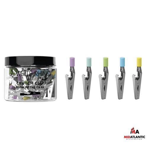 White Rhino Crutch Clips (Assorted Colors) *50ct Jar* - Glow in the Dark