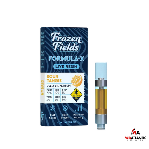 Frozen Fields Formula X THCA LR 1g Cartridges *Display of 5* - Sour Tangie (Hybrid)
