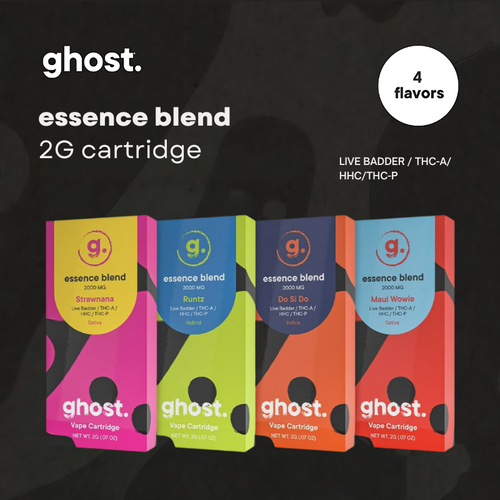 Ghost. Essence THCA Live Badder Blend 2g Cartridges *Display of 5*