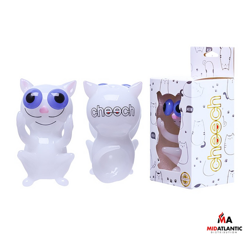 Cheech Glass Cat Attack Hand Pipe [CH-PIPE-168/169] - White
