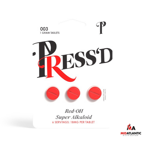 Press'd Red-OH Super Alkaloid Kratom Tablets *Pack of 3*