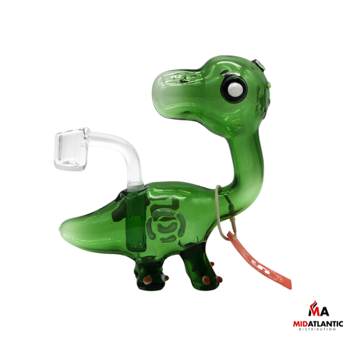 4in Silo Dinosaur Shaped 172g Glass Dab Rig - Green