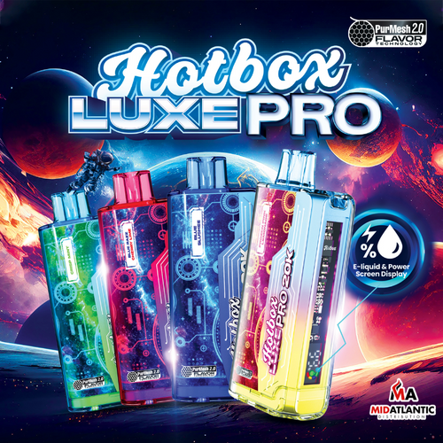 Hotbox Luxe Pro 20k Puffs 50mg 22mL Disposables *Display of 5* Hotbox Luxe Pro 20k Puffs 50mg 22mL Disposables *Display of 5*
