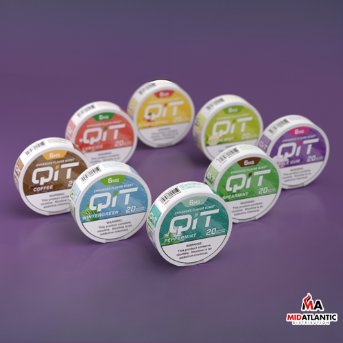QIT Enhanced Flavor Burst TFN Nicotine Pouches (20 Pouches Per Can) *Display of 5 Cans*