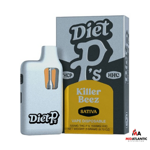 Pushin P's Diet P's THCP + HHC 2g Disposables *Display of 6* - Killer Beez (Sativa)