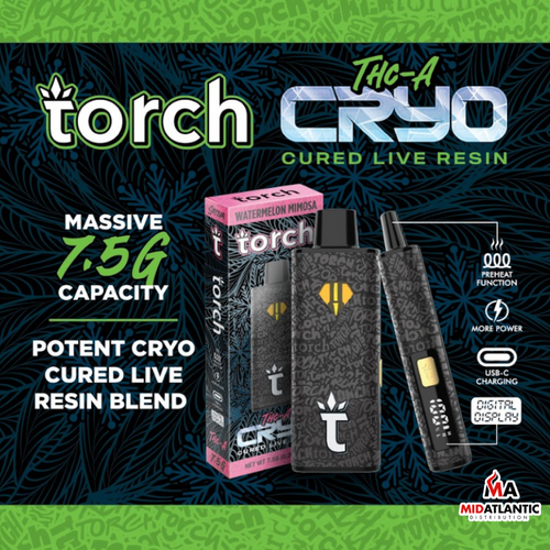 Torch Cryo Cured THCA LR 7.5g Disposables *Display of 5*