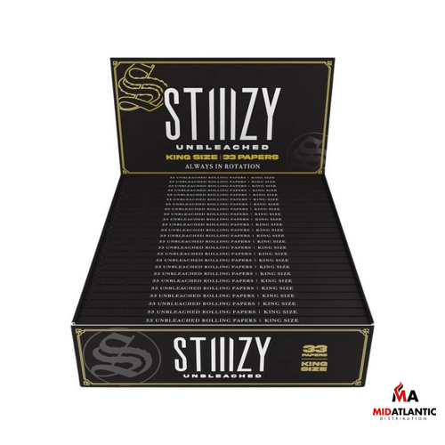 Stiiizy King Size Premium Rolling Papers *Display of 24 Booklets* - Unbleached