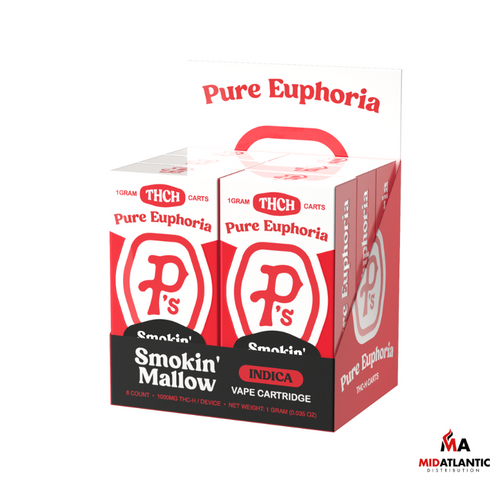Pushin P's Pure Euphoria THCH 1g Cartridges *Display of 6* - Smokin Mallow (Indica)