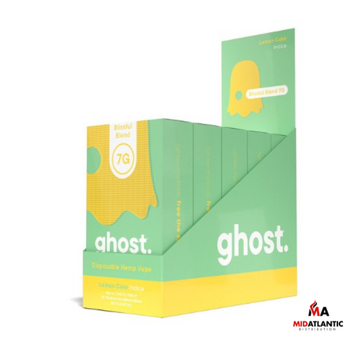 Ghost. Slide Piece Blissful THCA + THCP Blend 7g Disposables *Display of 5* - Lemon Cake (Indica)