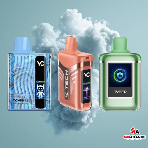 Yocan VECEE 8000 Puffs 50mg 18mL Disposable Mesh Pod Starter Kits *Display of 5*