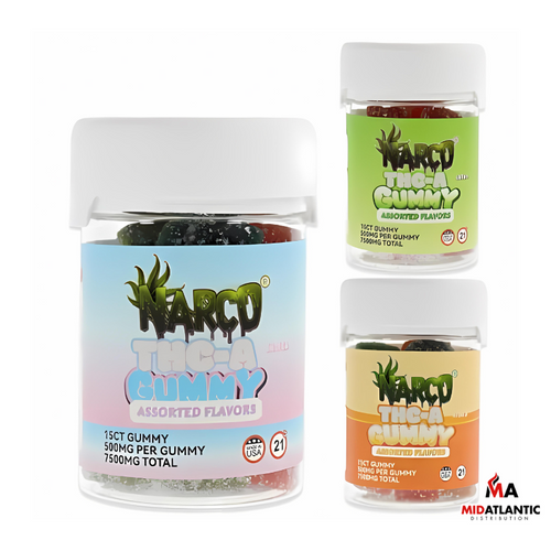 Narco THCA 500mg Gummies (Assorted Flavors / 15 Gummies Per Jar) *Sold As Singles*