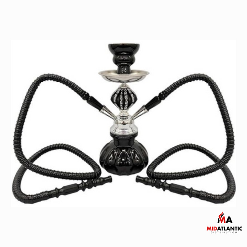 Zebra Smoke Taj-Mahal X4 11in Pumpkin Hookahs (Assorted Colors) w/ Cage - Double Hose