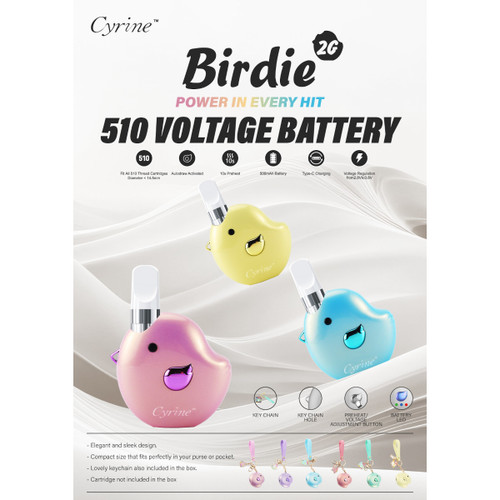 Cyrine Birdie 500mAh VV 2g 510 Thread Cartridge Battery