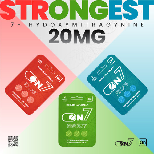 ON7 20mg 7-Hydroxy Kratom Tablets (3 Tablets Per Pack) *Display of 10*